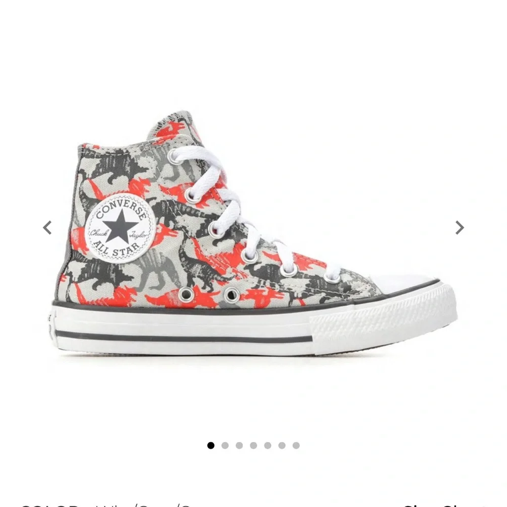 BOYS' CONVERSE CHUCK TAYLOR ALL STAR DINOSAUR DAZE SNEAKERS size 2